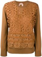 No21 Embroidered Lace Sweater - Nude & Neutrals