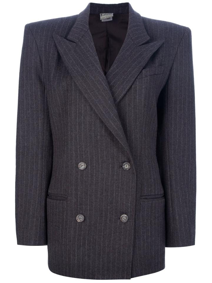 Krizia Vintage Pinstriped Skirt Suit - Brown