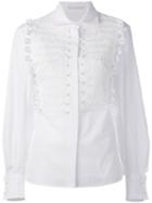 Ermanno Scervino - Embroidered Bib Shirt - Women - Cotton - 42, White, Cotton