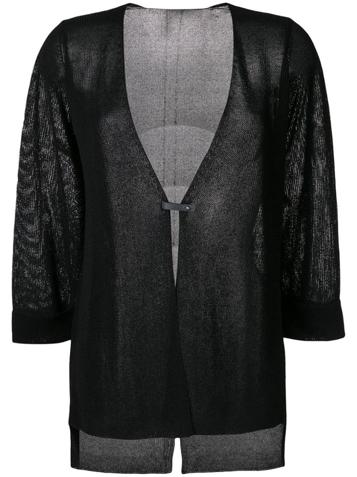 Le Tricot Perugia Deep V-neck Cardigan - Black