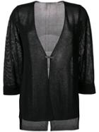 Le Tricot Perugia Deep V-neck Cardigan - Black