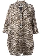 Stella Mccartney Oversize Leopard Print Coat, Women's, Size: 36, Nude/neutrals, Cotton/polyamide/viscose/wool