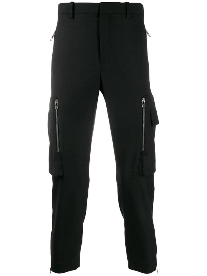 Neil Barrett Cropped Zipped Pocket Trousers - Black