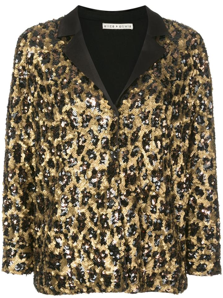 Alice+olivia Keir Sequin Shirt - Brown