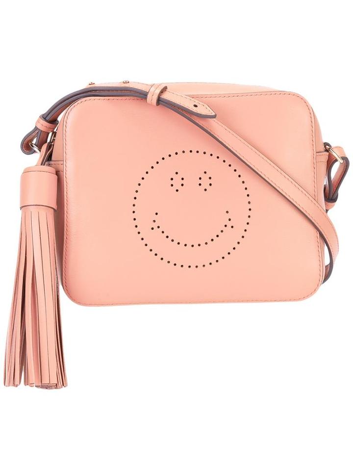 Anya Hindmarch 'smiley' Crossbody Bag, Women's, Pink/purple, Calf Leather