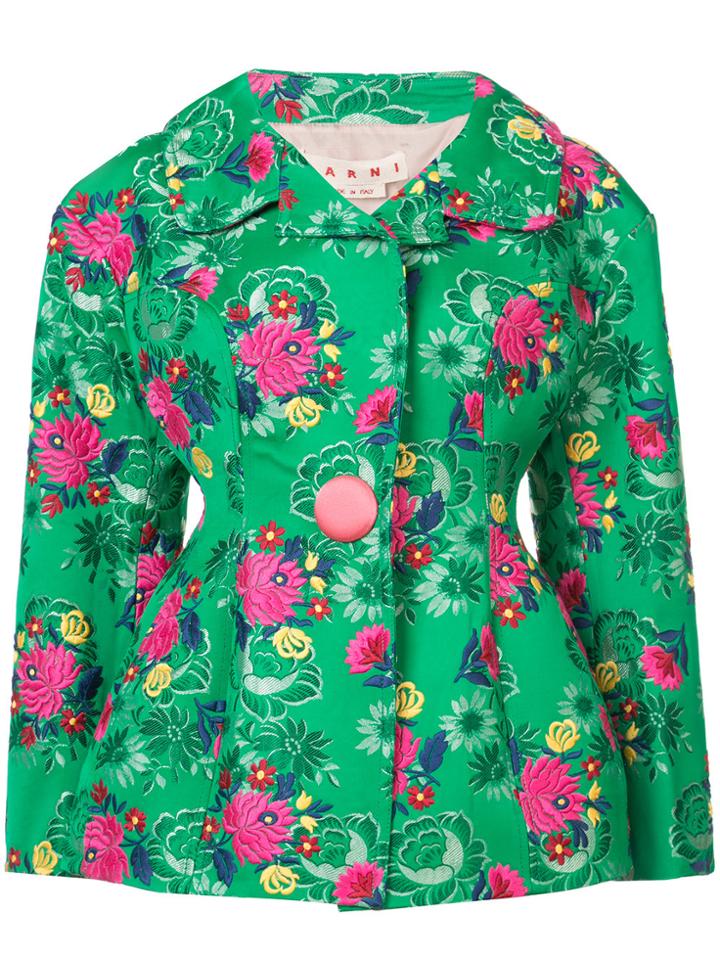 Marni Floral Brocade Blazer - Green