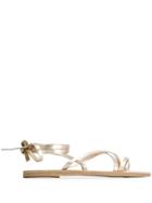 Ancient Greek Sandals Tie Ankle Sandals - Gold