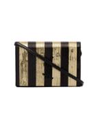 Saint Laurent Black And Gold Metallic Kate Woven Leather Crossbody Bag