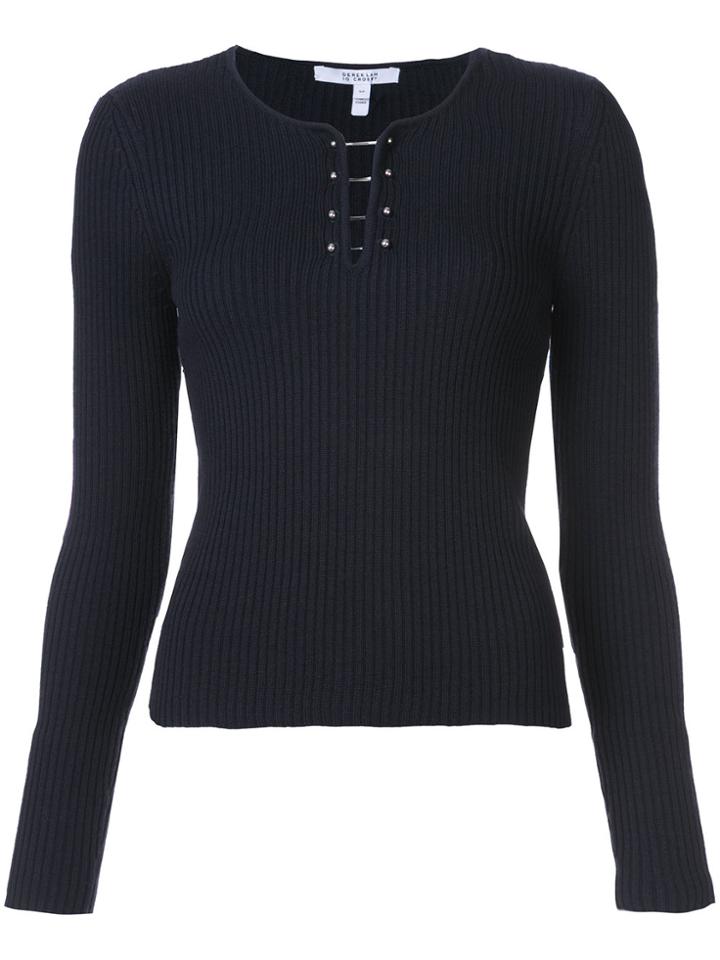Derek Lam 10 Crosby Long Sleeve Pullover With Barbells - Blue