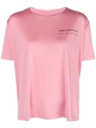 Mm6 Maison Margiela Oversized Slogan T-shirt - Pink & Purple