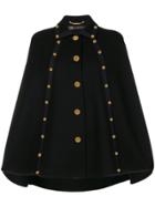 Versace Embellished Cape Coat - Black