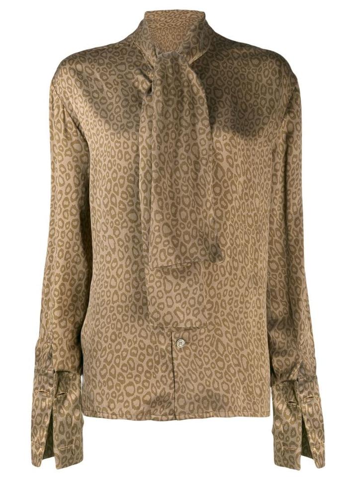 Céline Pre-owned 80-90's Leopard Print Blouse - Brown