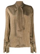 Céline Pre-owned 80-90's Leopard Print Blouse - Brown