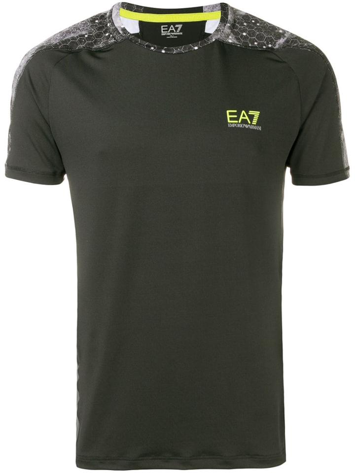 Ea7 Emporio Armani Contrast Trim Sports T-shirt - Black