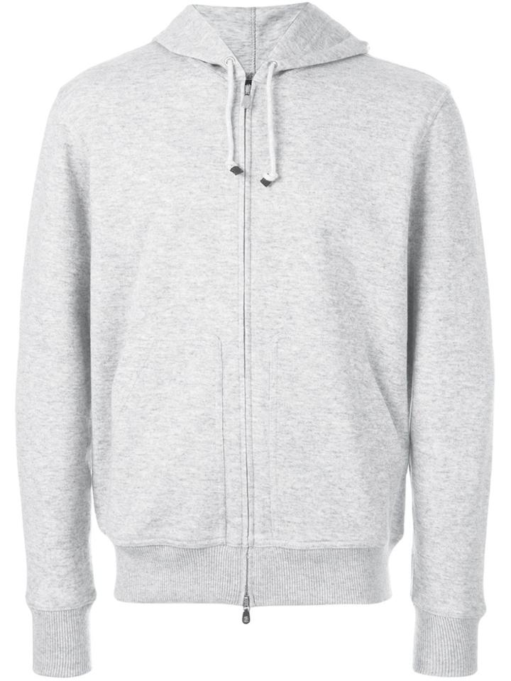 Brunello Cucinelli Cashmere Zipped Hoodie - Grey
