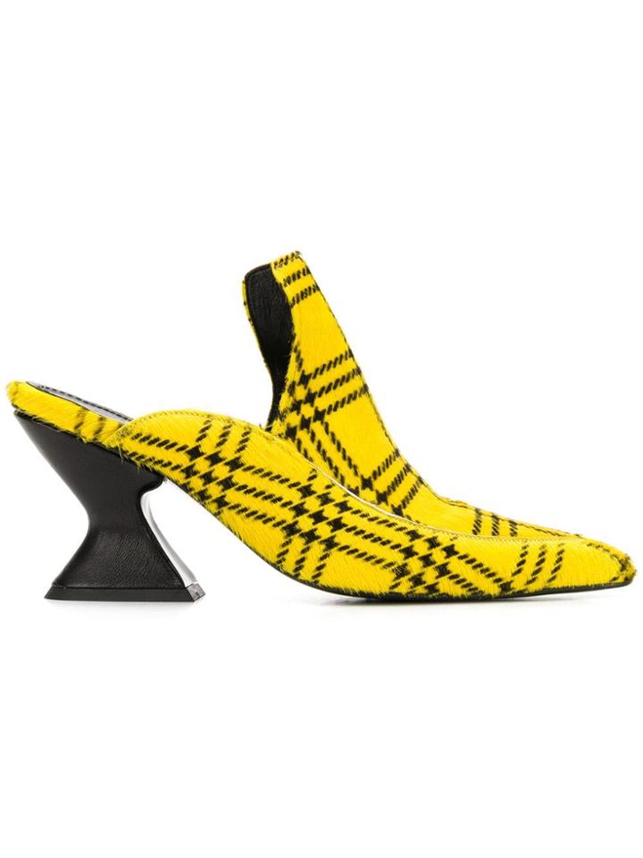 Marques'almeida Pointed Toe Tartan Mules - Yellow