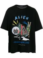 Johnundercover Logo Graphic Print T-shirt - Black