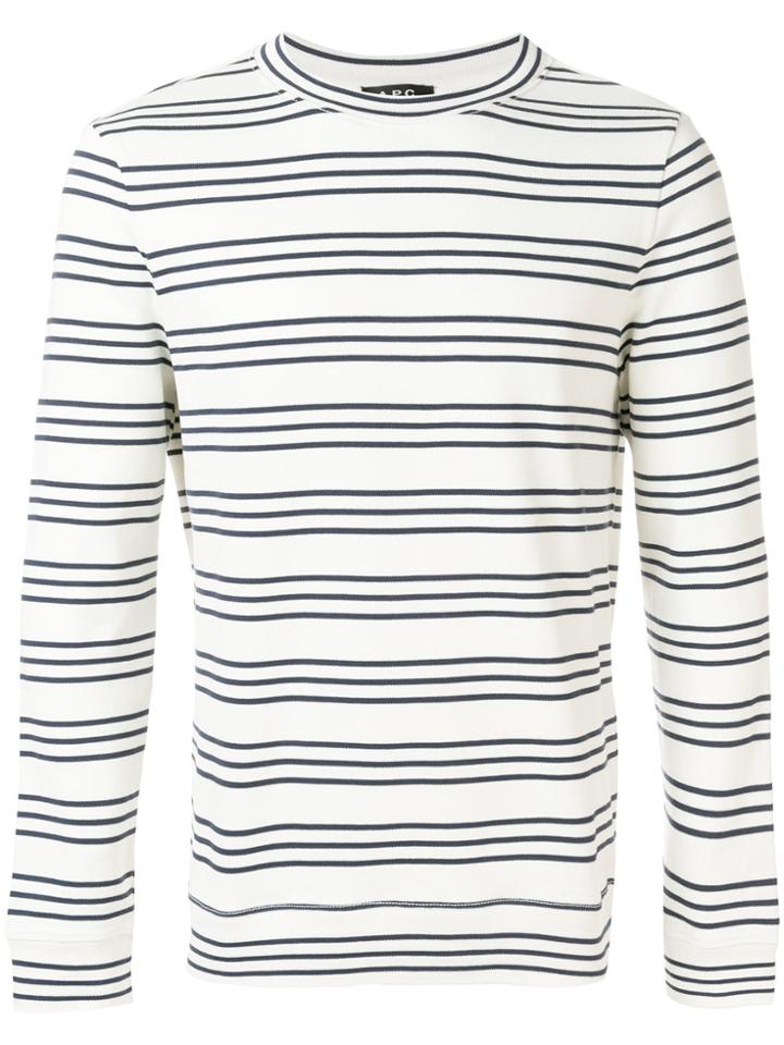 A.p.c. Striped Long Sleeve Shirt - White
