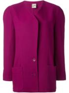 Krizia Vintage Padded Shoulder Jacket - Pink & Purple
