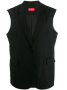 Art School Double Breasted Sleeveless Blazer - Black