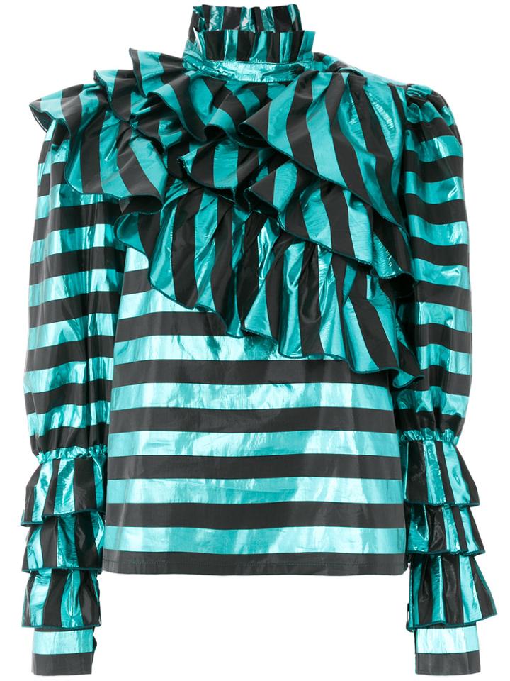 Alessandra Rich Striped Blouse - Blue