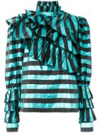 Alessandra Rich Striped Blouse - Blue
