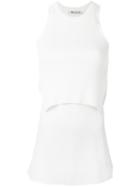 T By Alexander Wang Ribbed Knit Layered Top, Women's, Size: 6, White, Cotton/nylon/spandex/elastane/silk