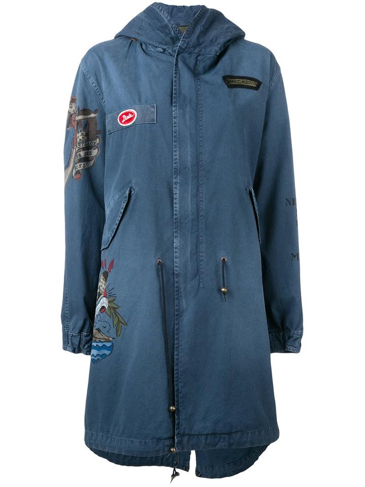 Mr & Mrs Italy - Printed Denim Coat - Women - Cotton - Xxs, Women's, Blue, Cotton