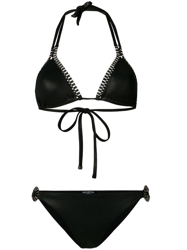 Moeva Embellished Bikini Set - Black
