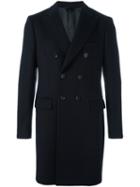 Tonello Peak Lapel Coat, Men's, Size: 46, Blue, Acetate/viscose/cashmere/wool