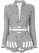 Oscar De La Renta Herringbone Tweed Jacket - White