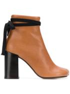 Mm6 Maison Margiela Block Heel Ankle Boots - Brown