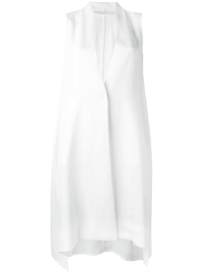 Demoo Parkchoonmoo Asymmetric Sleeveless Waistcoat, Women's, Size: 38, White, Polyester