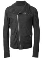 Rick Owens Biker Jacket, Men's, Size: 48, Green, Viscose/cupro/lamb Skin/cotton