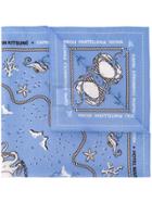 Maison Kitsuné Capri Logo Patterned Scarf - Blue