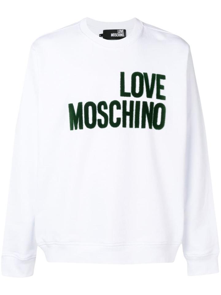 Love Moschino Textured Logo Sweatshirt - White
