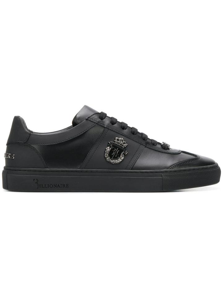 Billionaire Low Top Crest Sneakers - Black