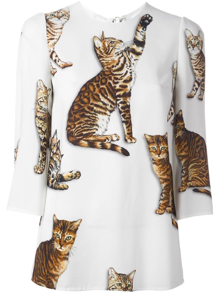Dolce & Gabbana Cat Print Blouse