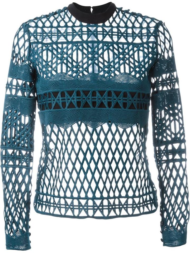 Self-portrait Sheer Embroidered Top