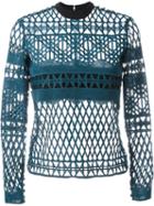 Self-portrait Sheer Embroidered Top