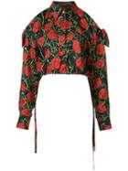 Alexander Wang Rose Crop Drawstring Top, Women's, Size: Medium, Black, Silk
