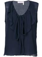 Cecilie Bahnsen Frill Collar Tie Back Blouse - White