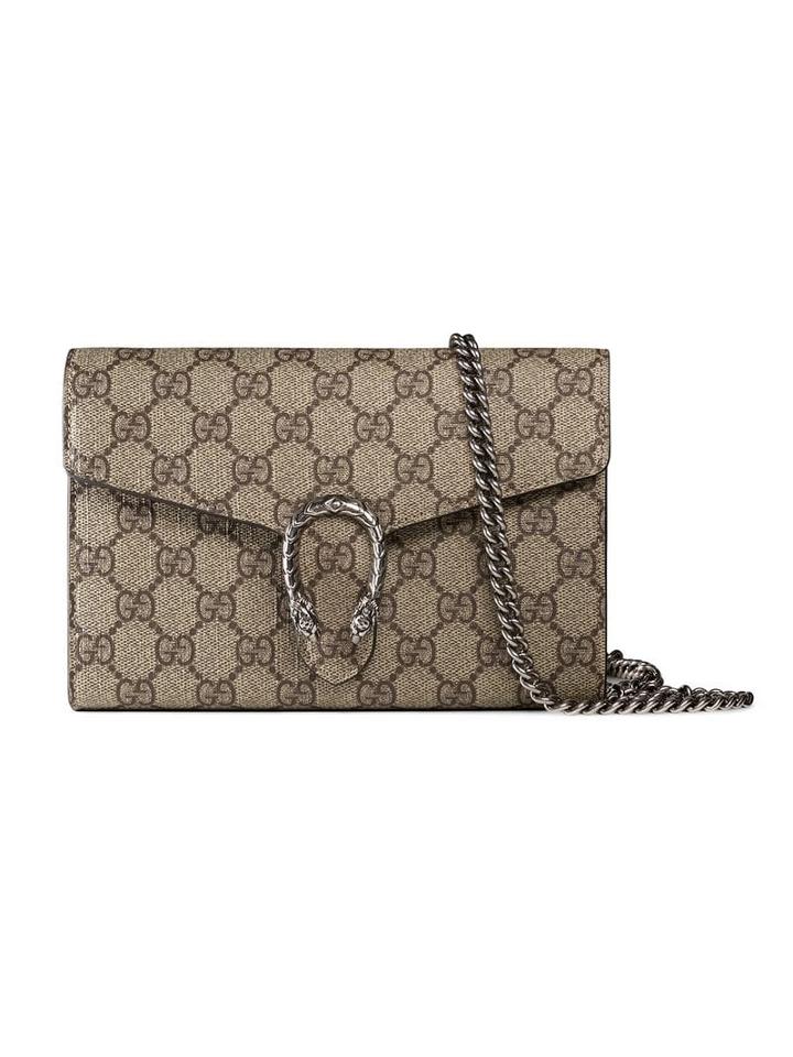 Gucci Dionysus Gg Supreme Chain Wallet - Neutrals