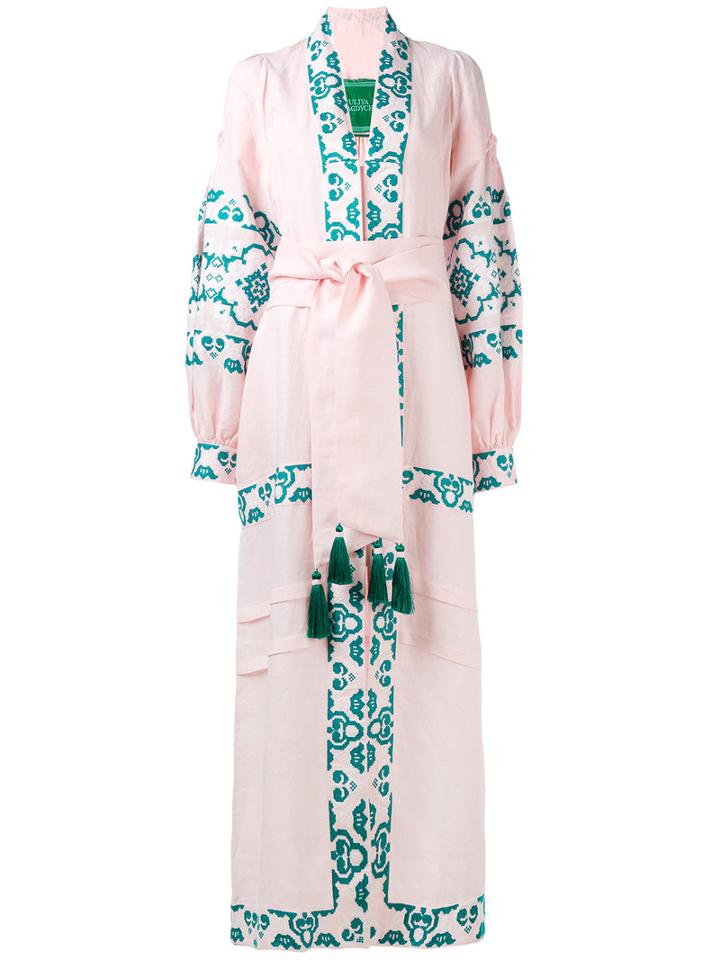 Yuliya Magdych - 'spell' Dress - Women - Linen/flax - L, Pink/purple, Linen/flax