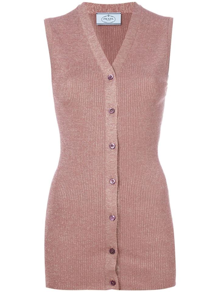 Prada Sleeveless Knitted Top - Pink