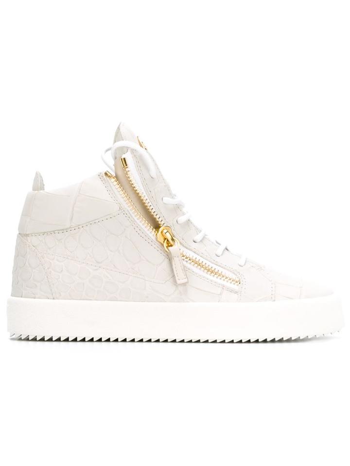 Giuseppe Zanotti Design Kriss Hi-top Sneakers, Women's, Size: 36, Nude/neutrals, Leather/rubber