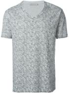 Pierre Balmain Logo V Neck T-shirt, Men's, Size: 46, White, Cotton