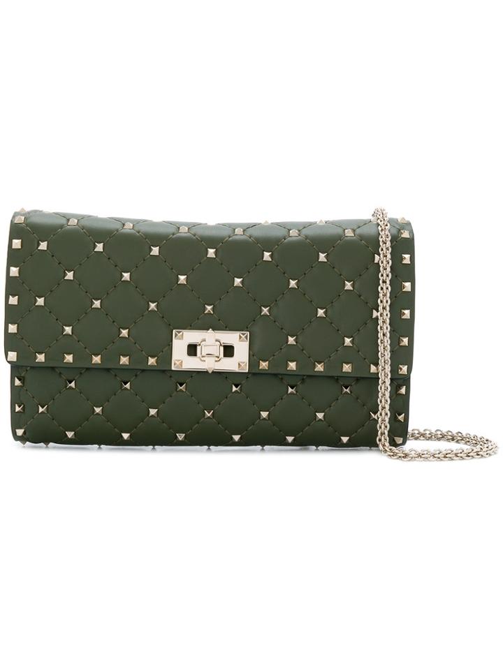 Valentino Free Rockstud Clutch - Green