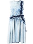 Msgm Bleached Denim Dress, Women's, Size: 42, Blue, Cotton