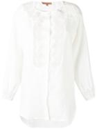 Ermanno Scervino - Embroidered Details Shirt - Women - Linen/flax/polyester - 44, White, Linen/flax/polyester